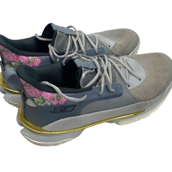 Under Armour Curry 7 Chinese New Year 2020 Men's 13 Gray Pink Floral - Picture 2 of 16